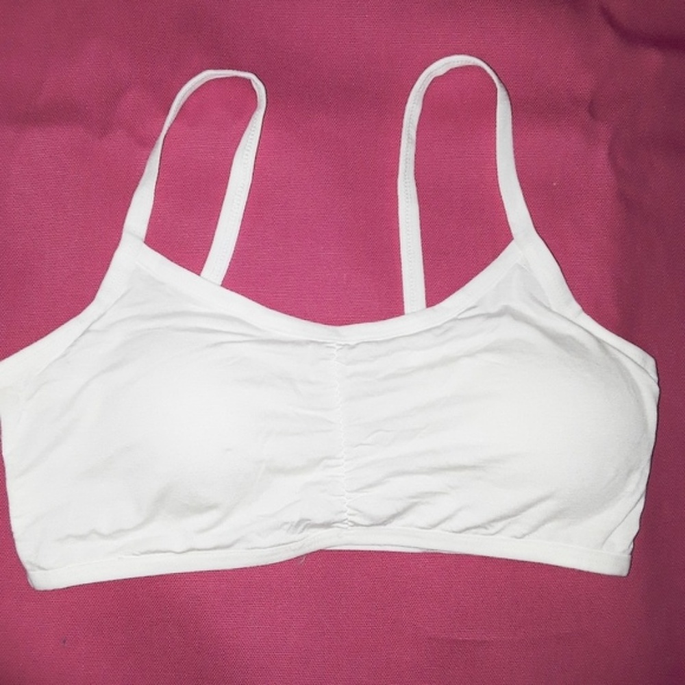 White Strappy Back Stretchy Bralette Crop Yoga Top - Picture 7 of 8